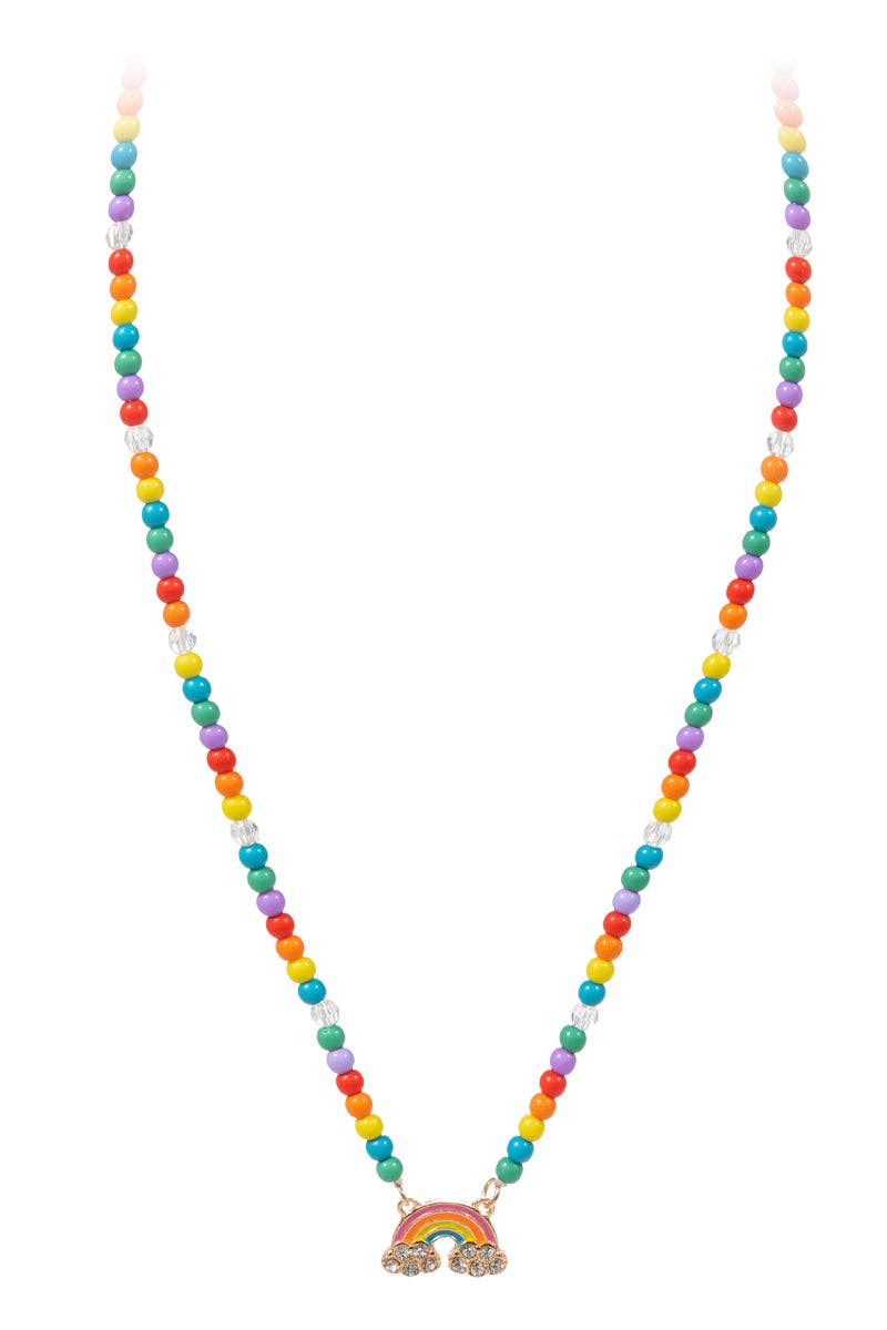 Rainbow Pendant Bead Necklace
