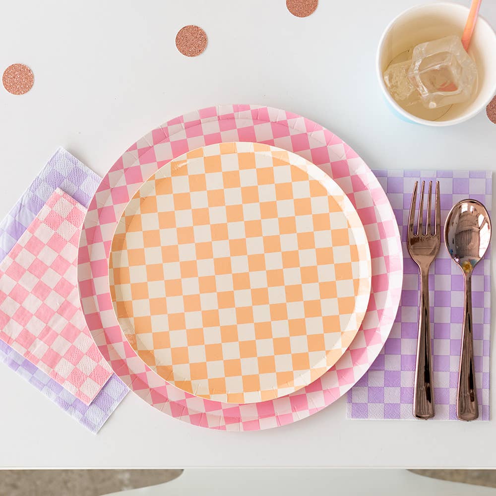 Check It! Dinner Plates | Tickle Me Pink
