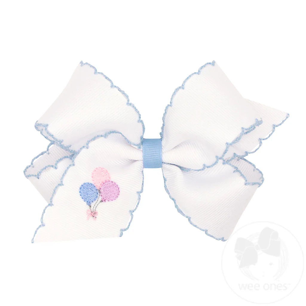 Medium Grosgrain Bow Moonstitch | Balloons
