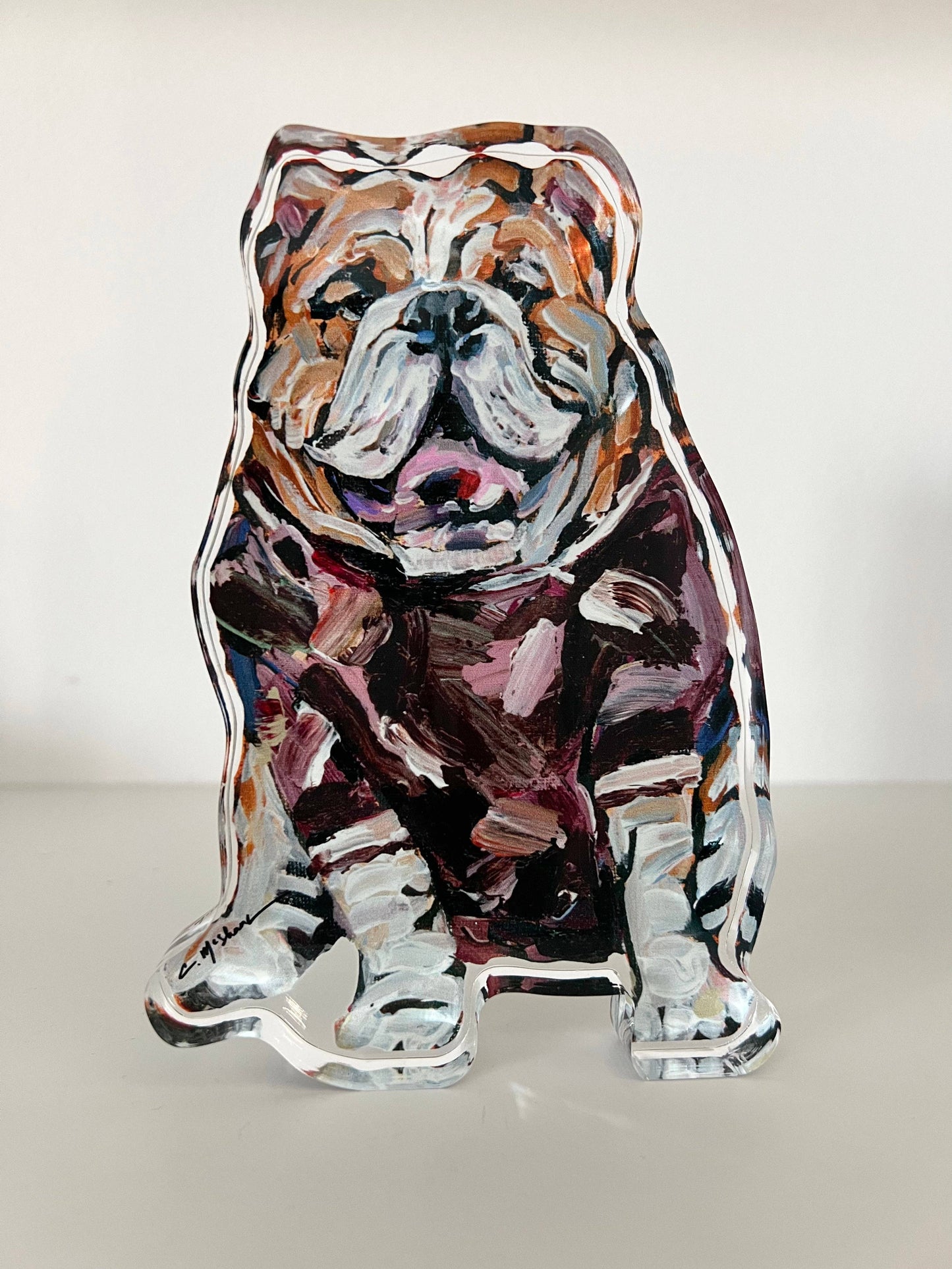 Bulldogs Maroon Shirt Acrylic Block | Small