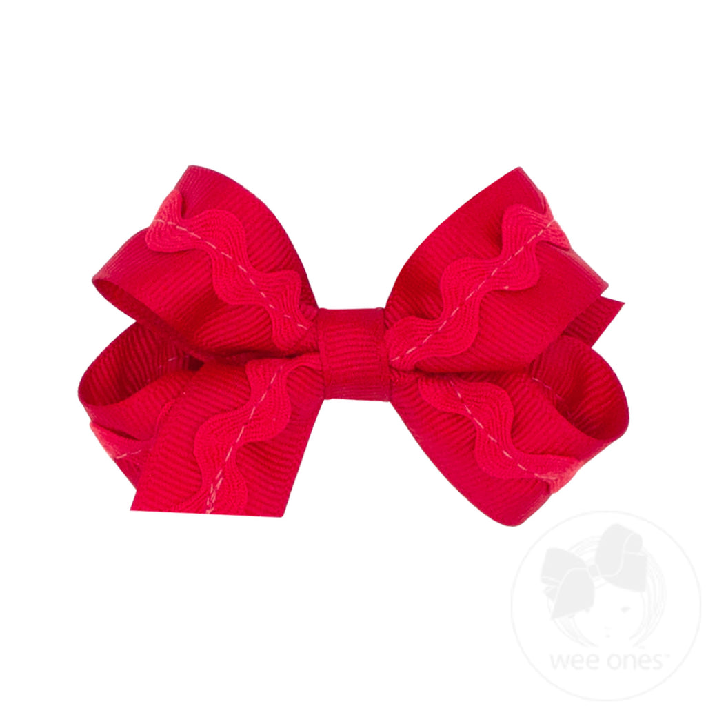 Mini Grosgrain Bow with Ric-Rac