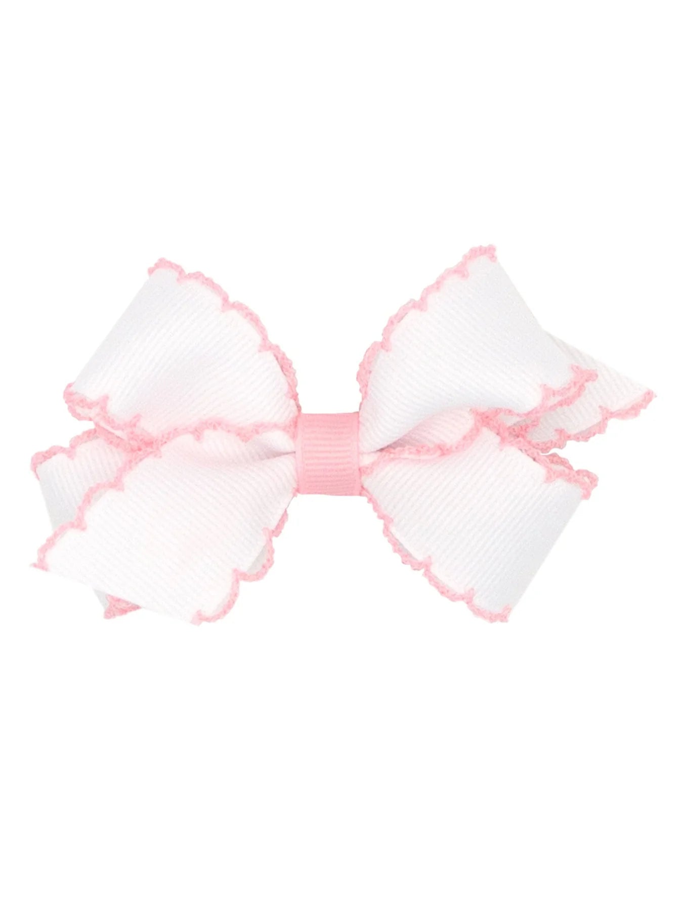 Mini King Grosgrain Bow with Contrasting Moonstitch