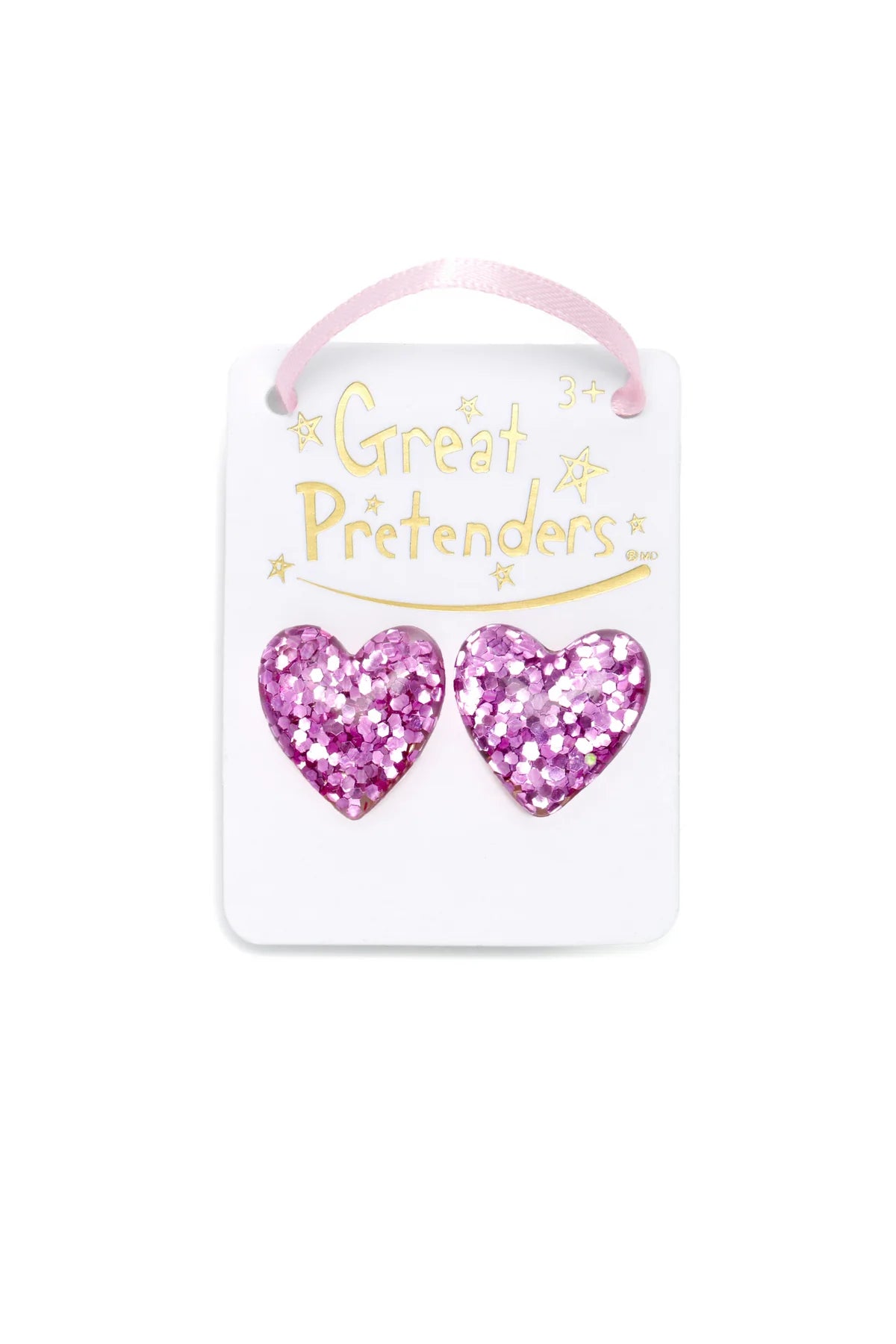 Boutique Glitter Hearts Clip On Earrings