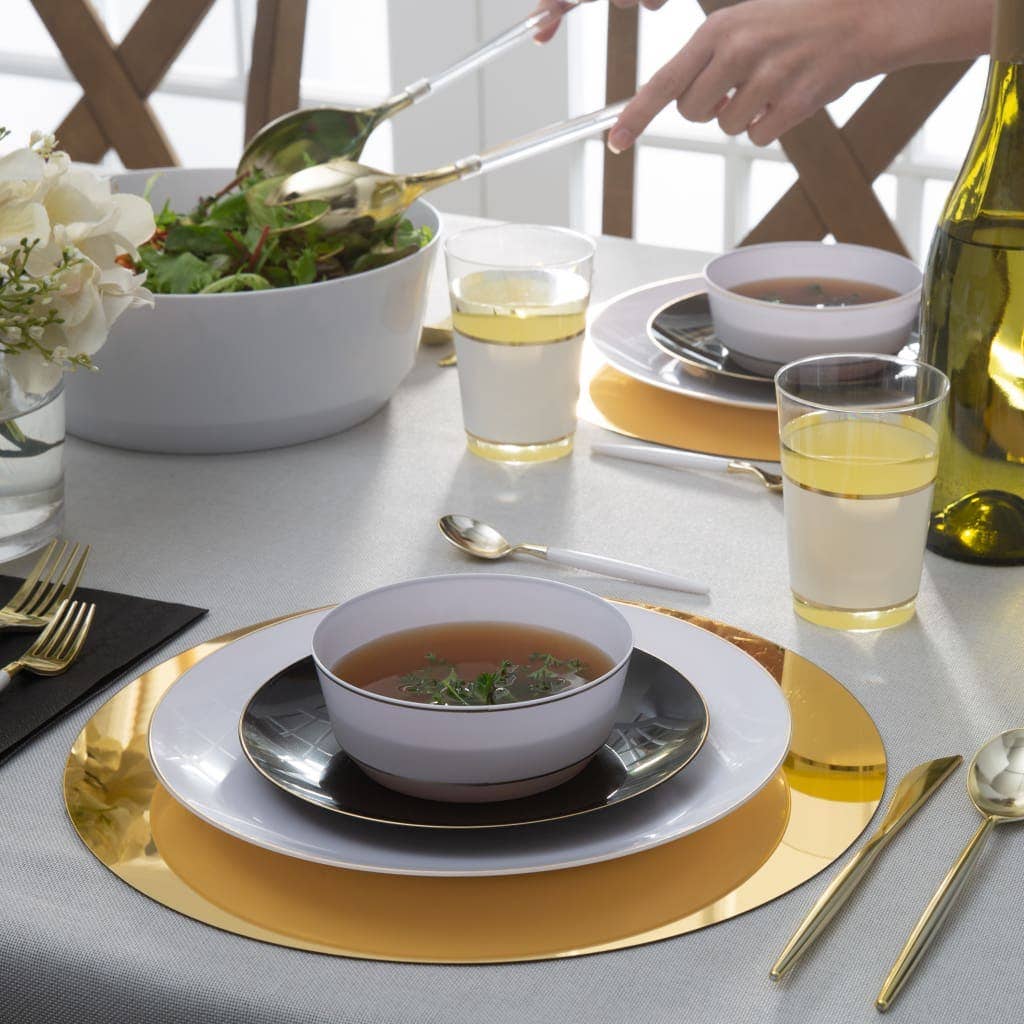 Round White+Gold Bowls