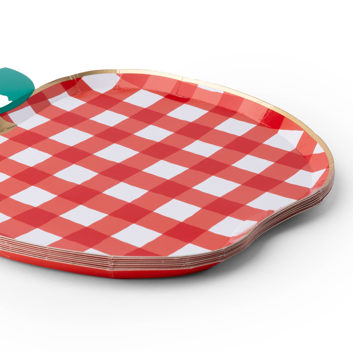Red Gingham Apple Plates