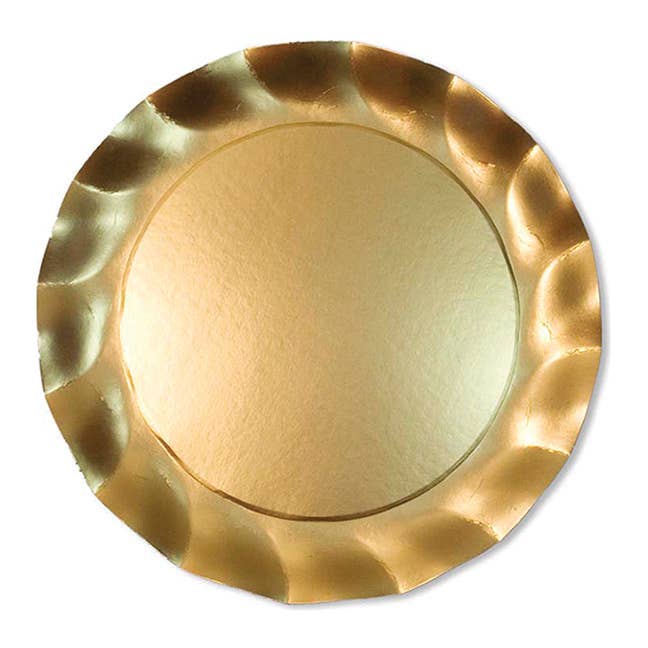Paper Wavy Dinner Plate | Satin Gold