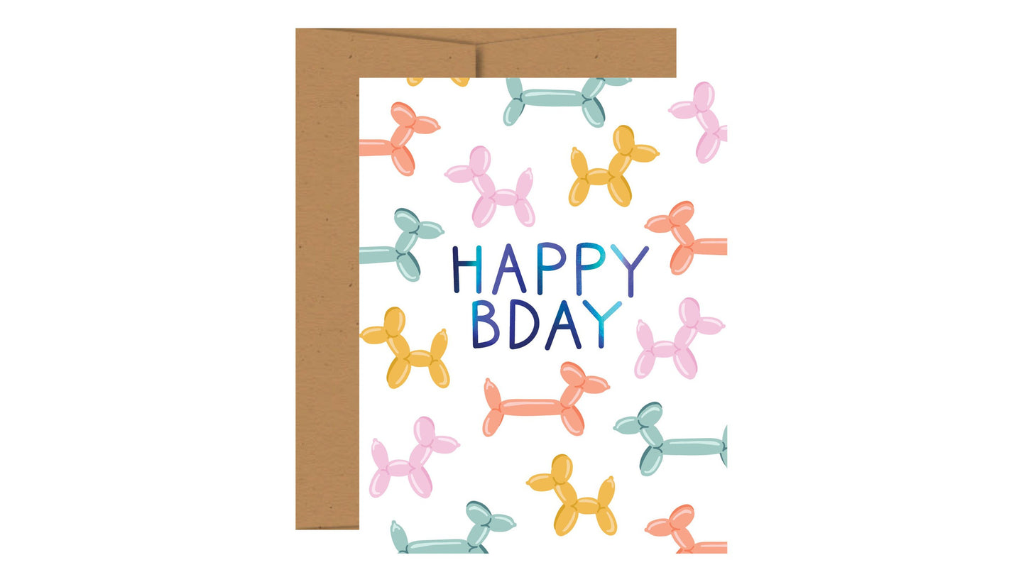 Balloon Animal Birthday Greeting Card