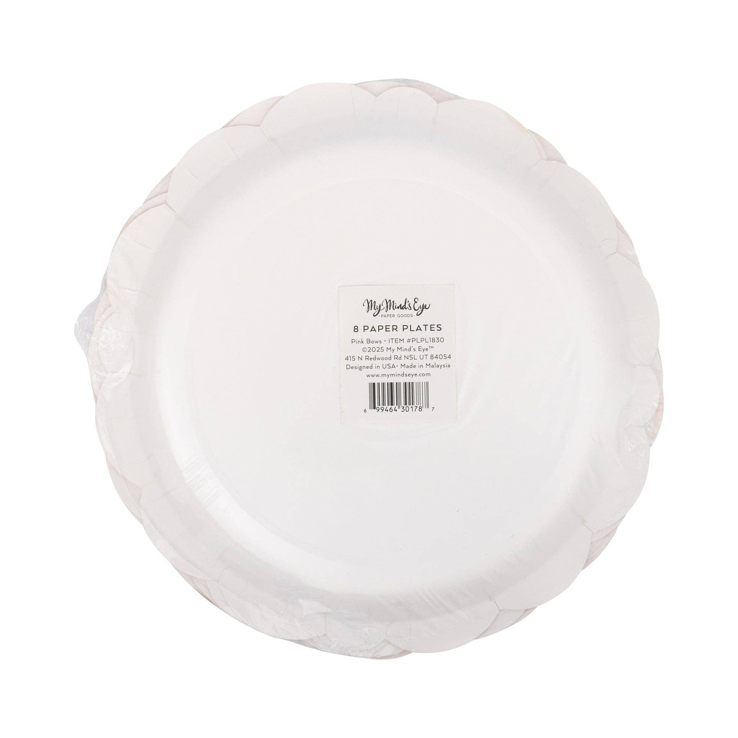 Round Pink Bows Plate