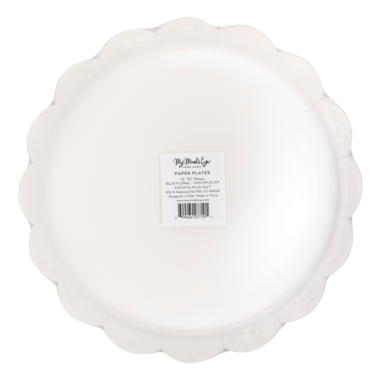 Blue Floral Paper Plate