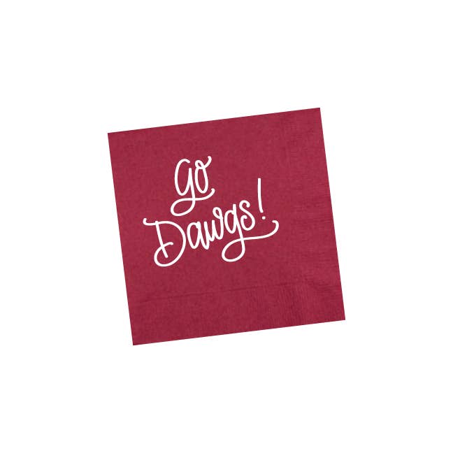 Go Dawgs! Napkins | Maroon
