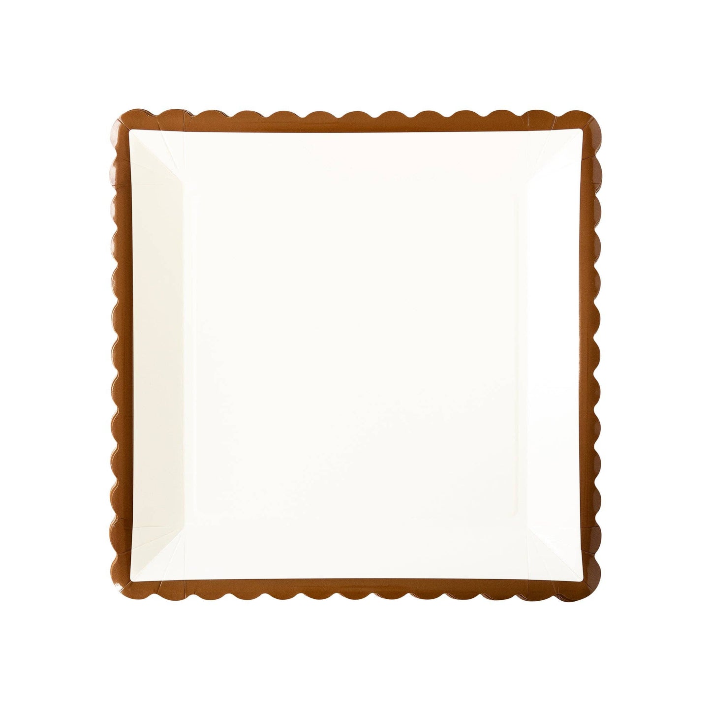 Brown Ruffle Edge Plate 12"
