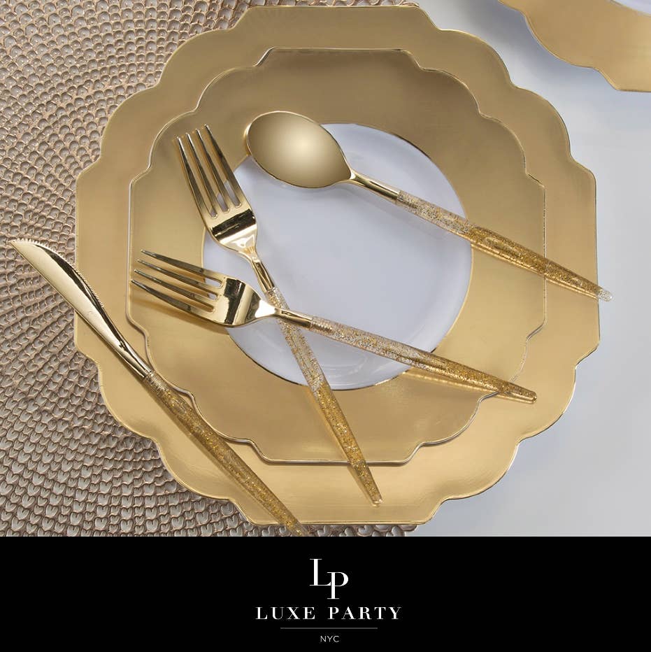 Chic Gold Glitter Plastic Forks