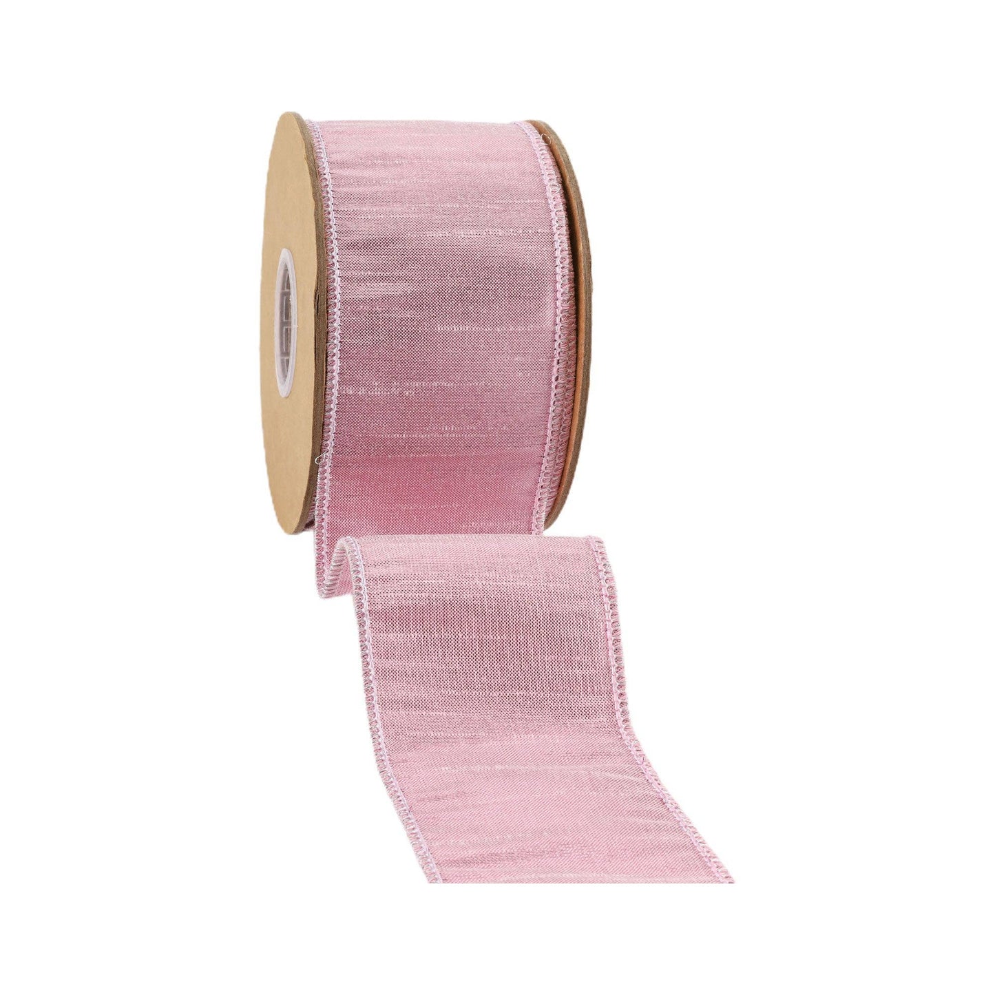 Wired Metallic Dupioni Ribbon | Pale Pink