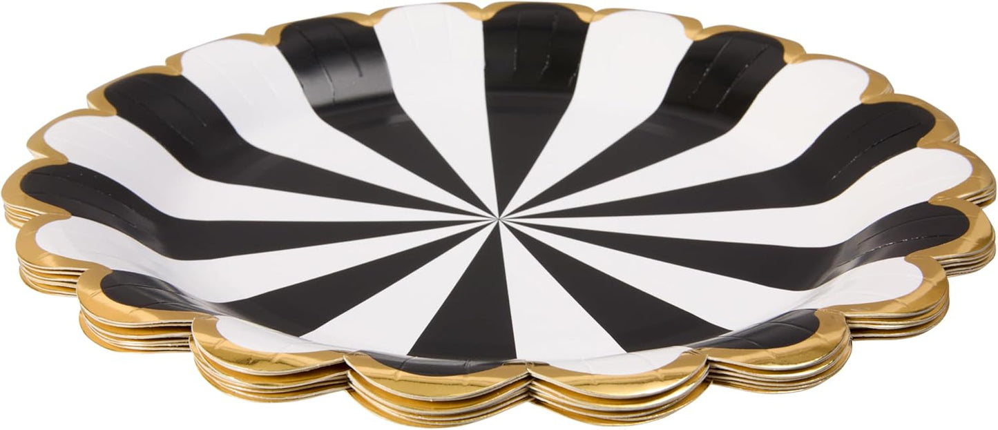 Black & White Pinwheel Dinner Plate