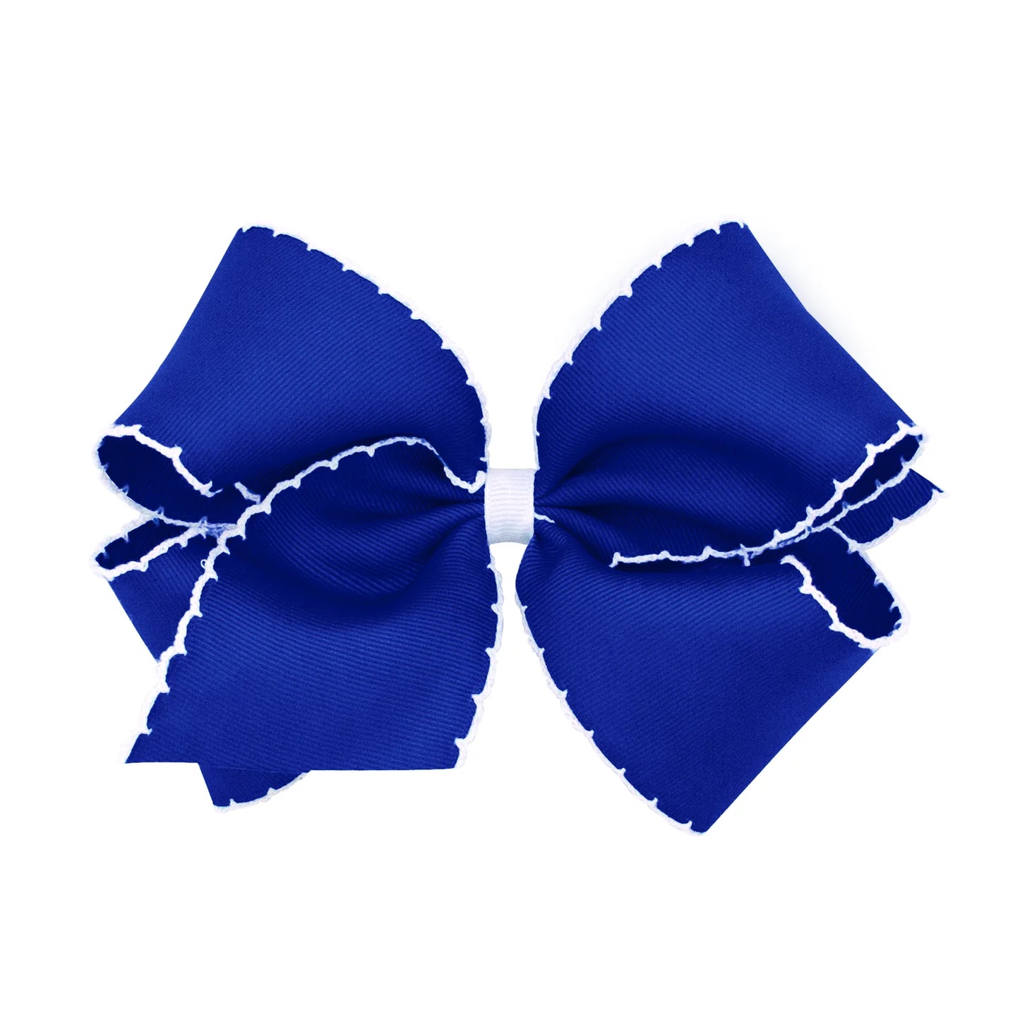 Mini King Grosgrain Bow with Contrasting Moonstitch