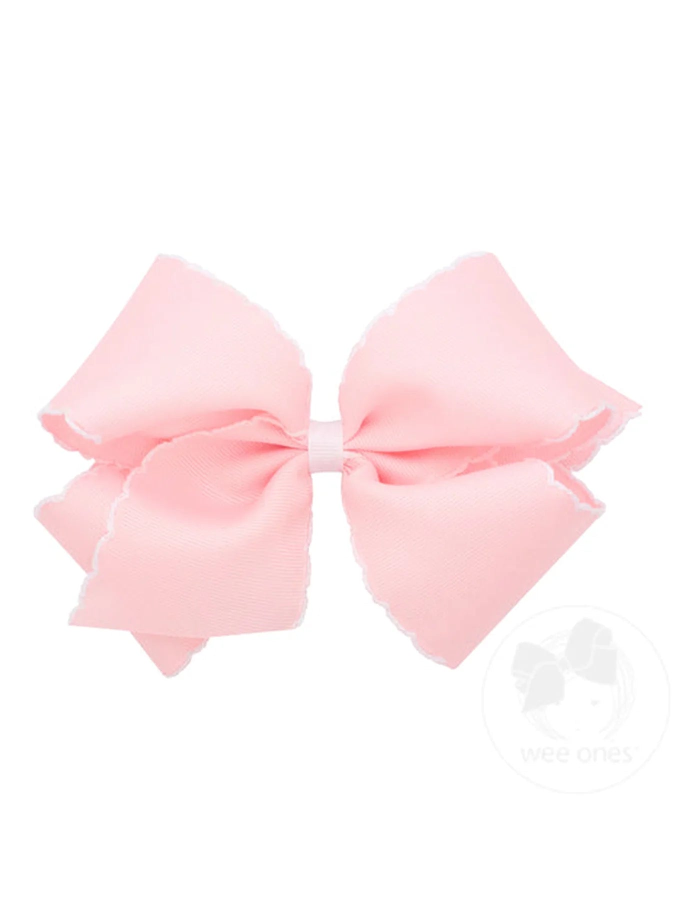 Mini King Grosgrain Bow with Contrasting Moonstitch