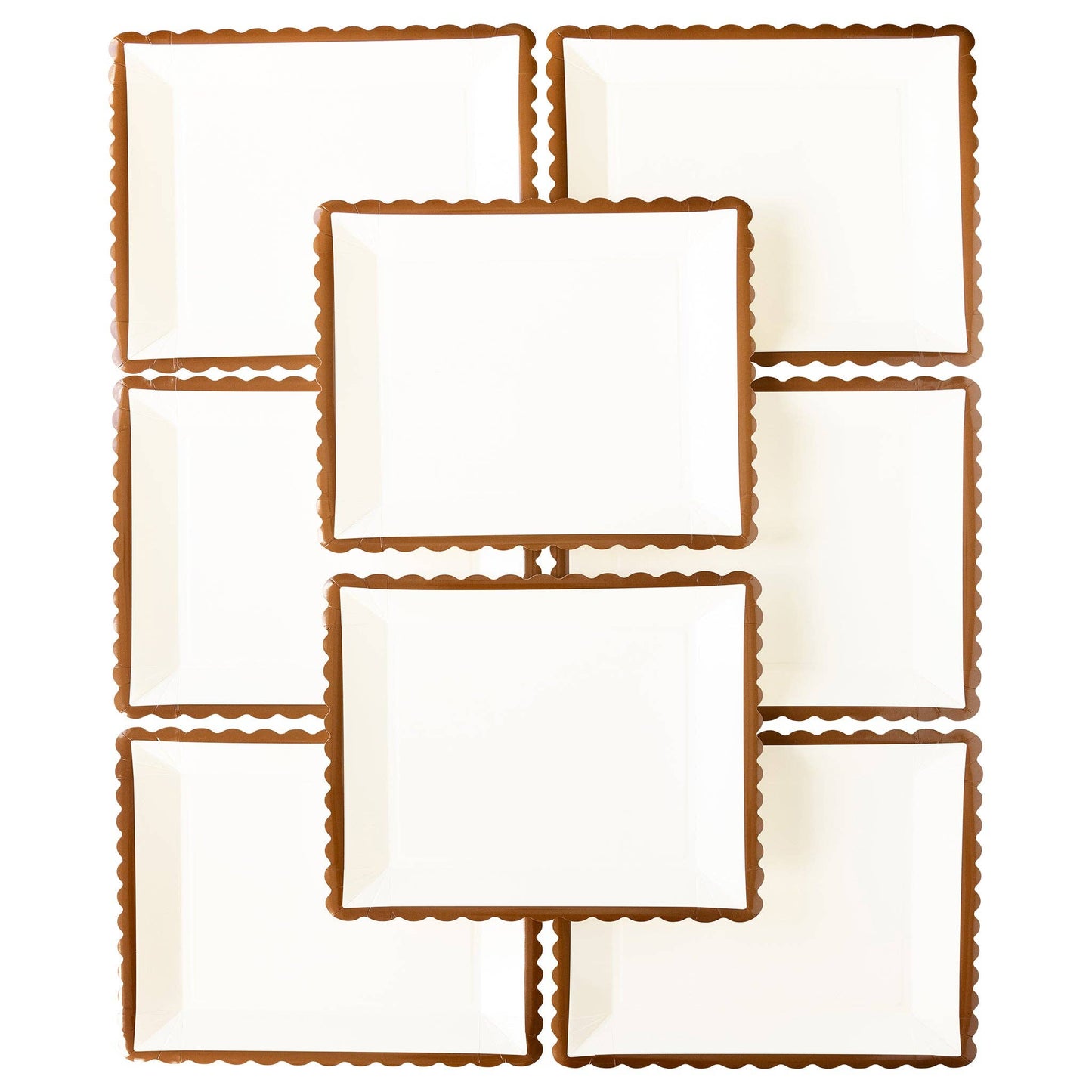Brown Ruffle Edge Plate 12"