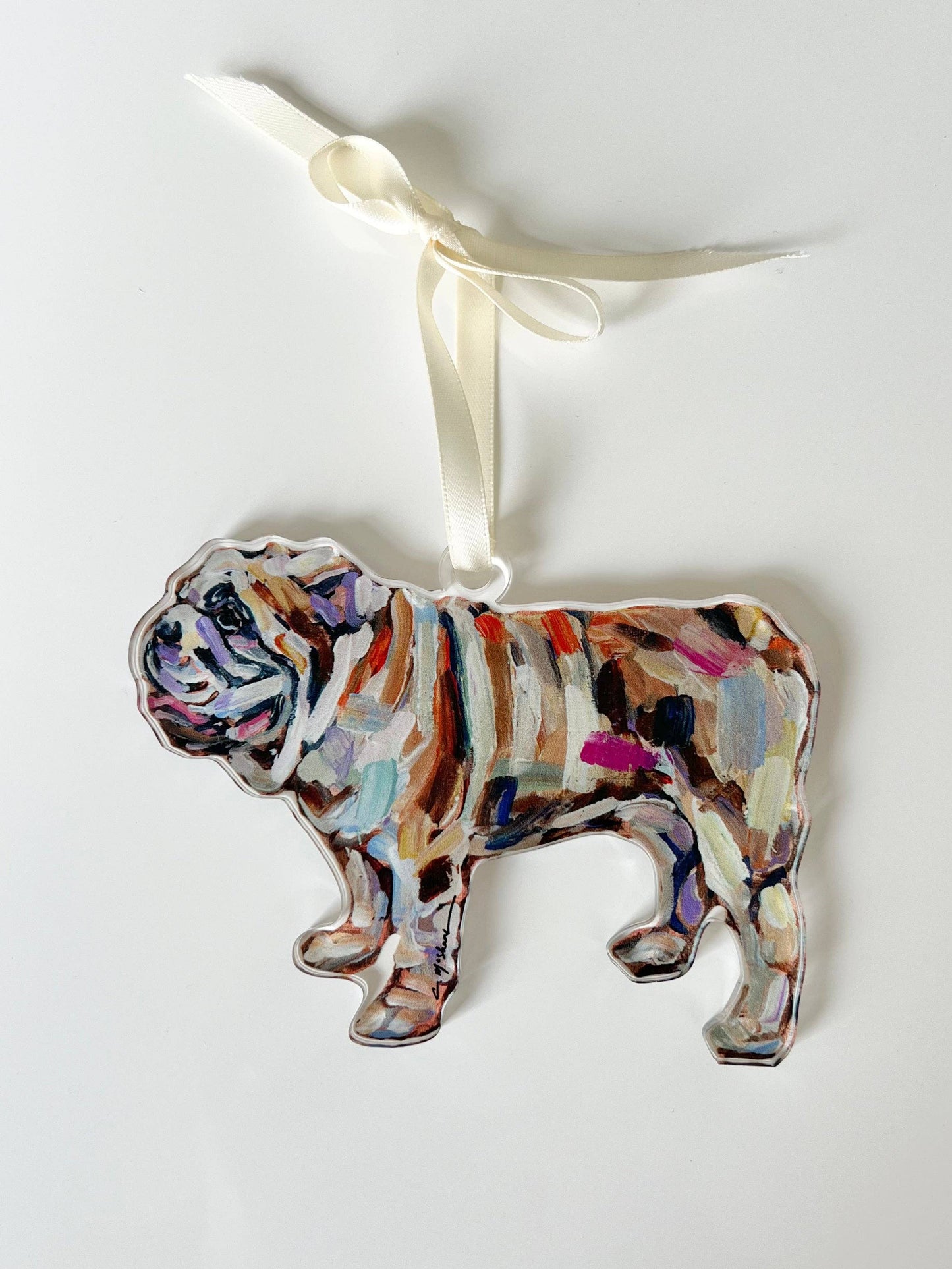 Acrylic English Bulldog Ornament
