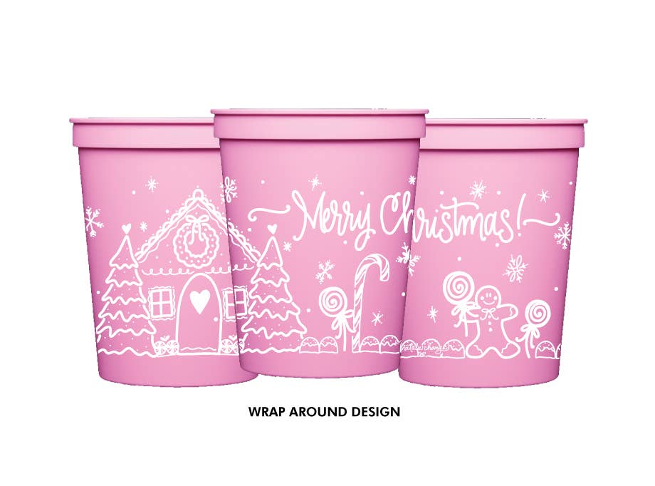 Gingerbread Stadium Cups | Pink