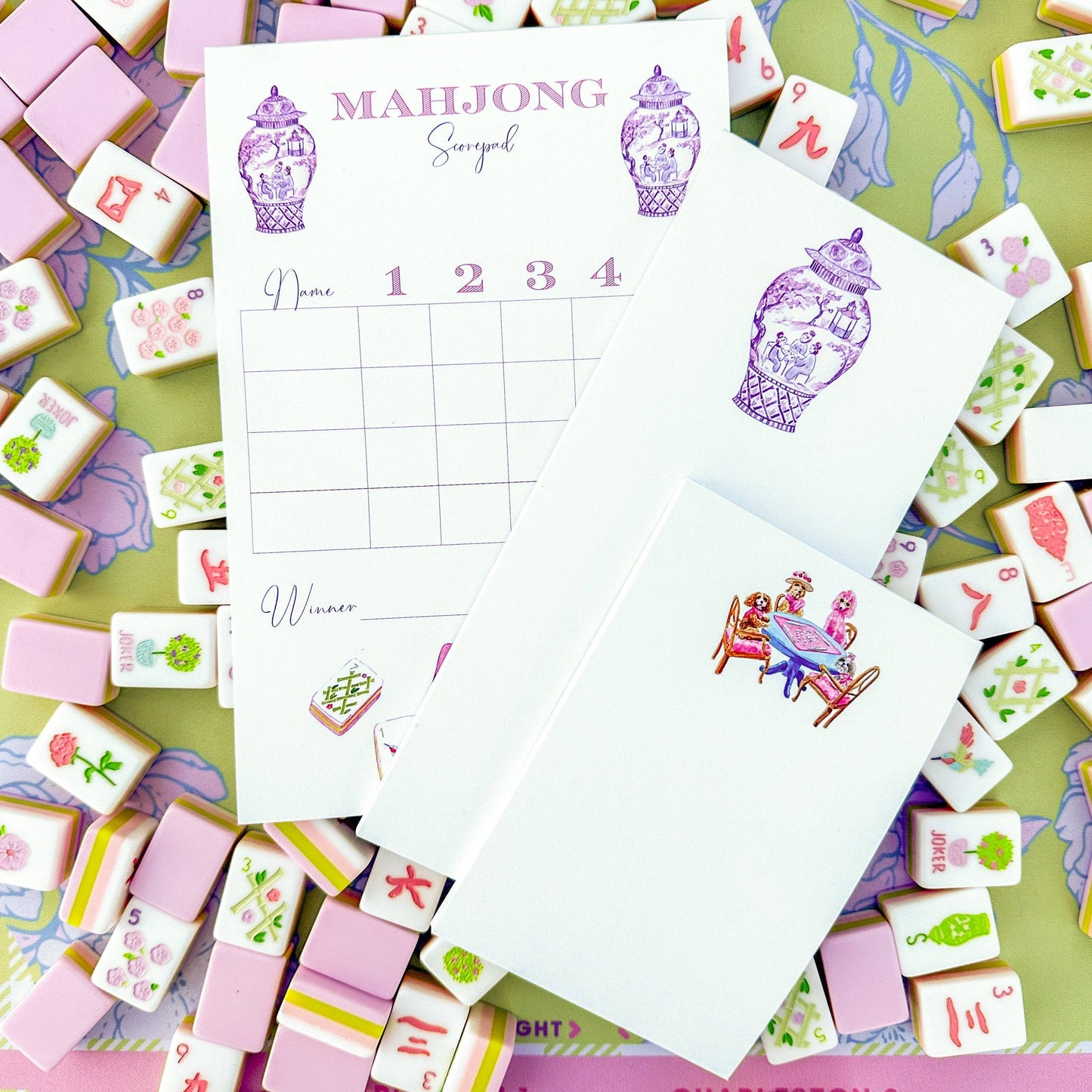 Mahjong Notepad | Dogs Playing