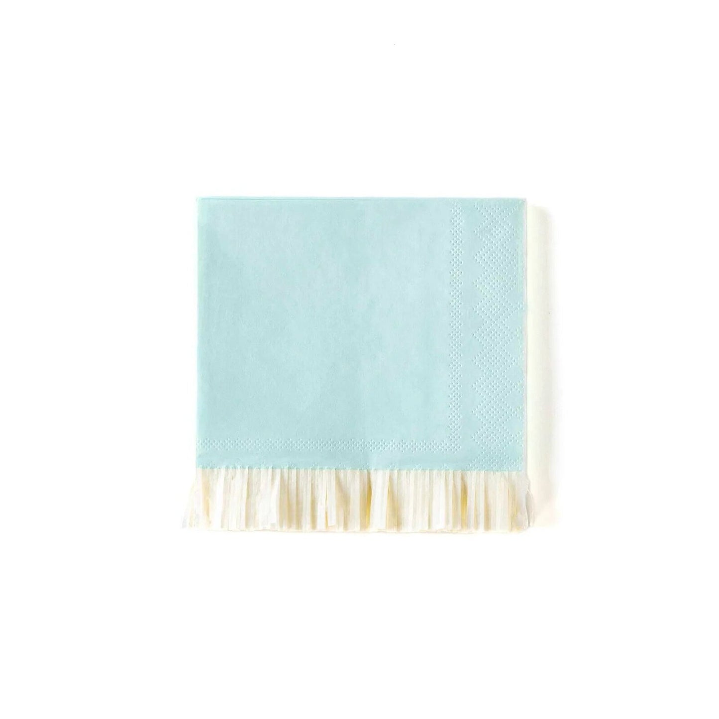 Blue & Cream Fringe Cocktail Napkins
