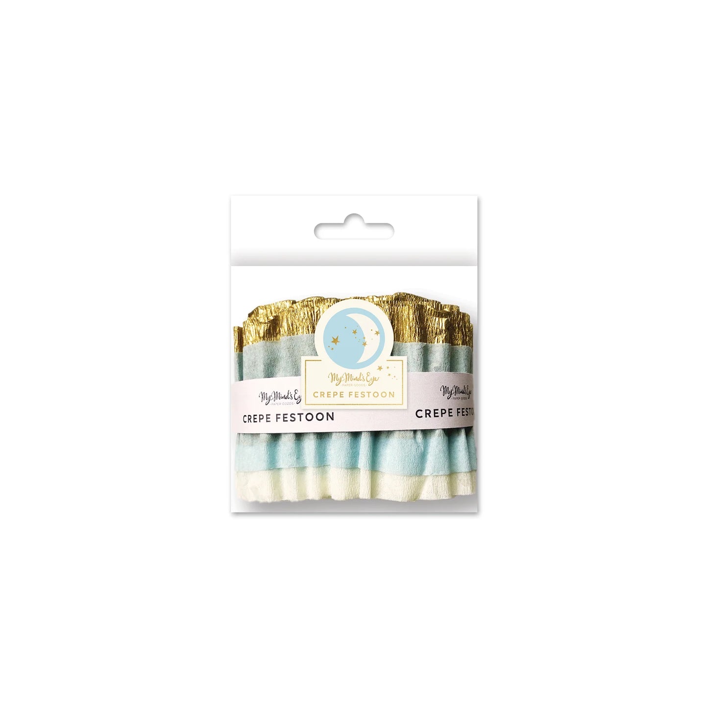 Baby Blue & Gold Crepe Festoon