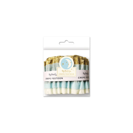 Baby Blue & Gold Crepe Festoon