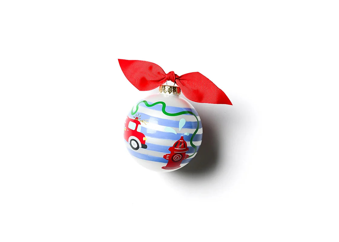 Firetruck Glass Ornament
