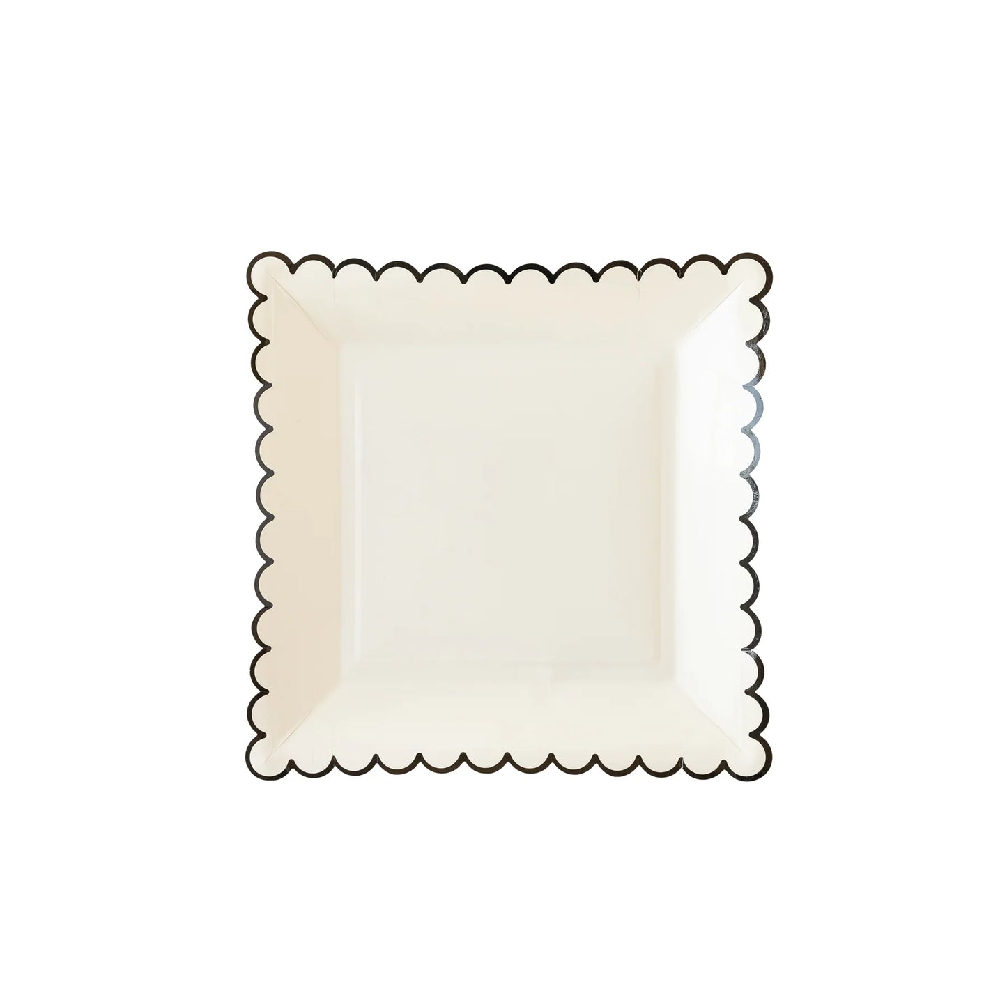 Ephemera White & Black Edge Scallop Plate