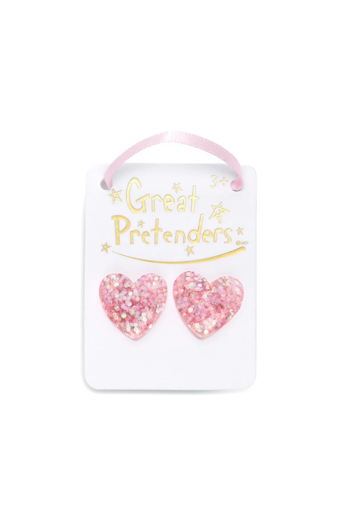 Boutique Glitter Hearts Clip On Earrings