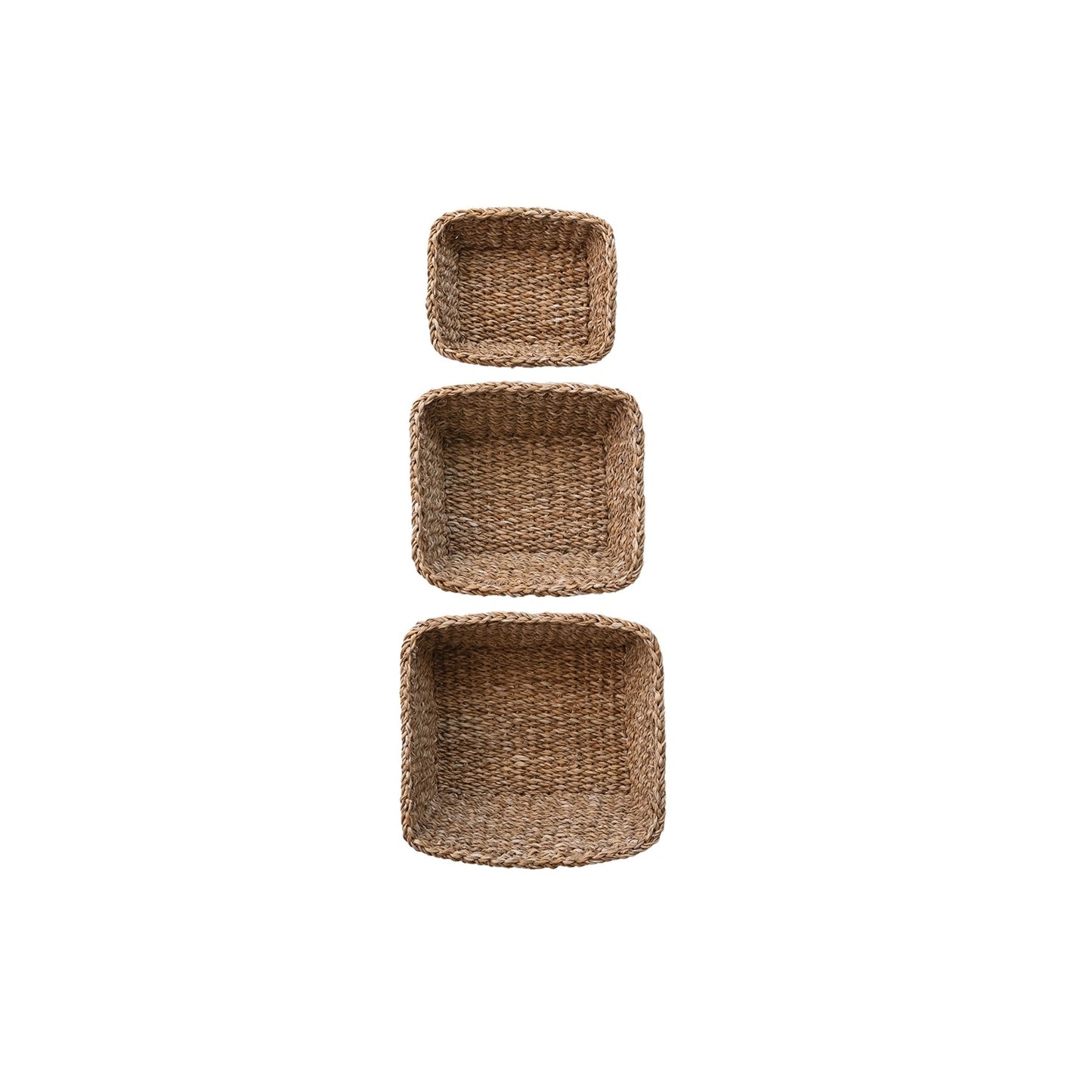 Woven Square Baskets | Set of 3