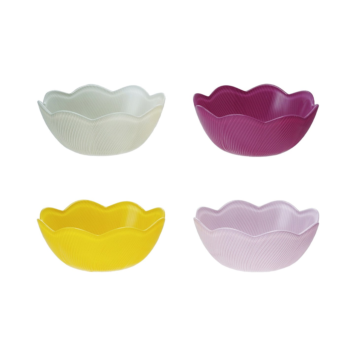 Glass Scalloped Bowls | Set of 4