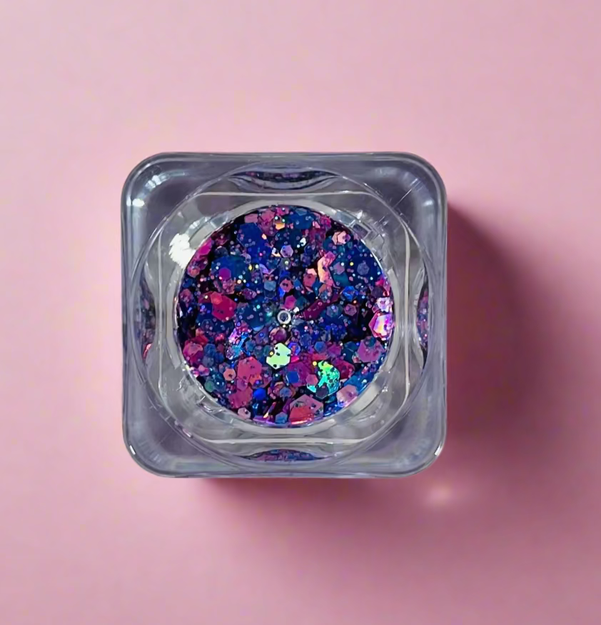 Pink & Blue Glitter Gel