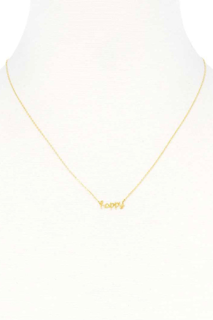 Happy Script Necklace