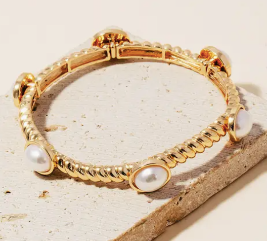 Oval Pearl Rope Stretch Bracelet
