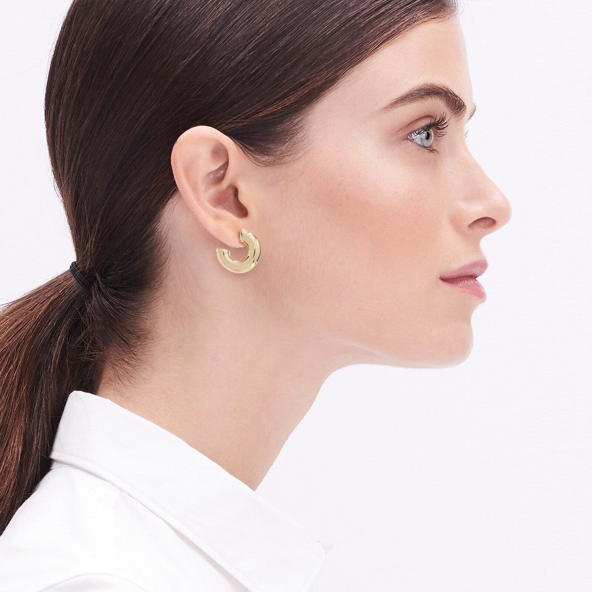 Small Chunky Hoop Earrings | Gold