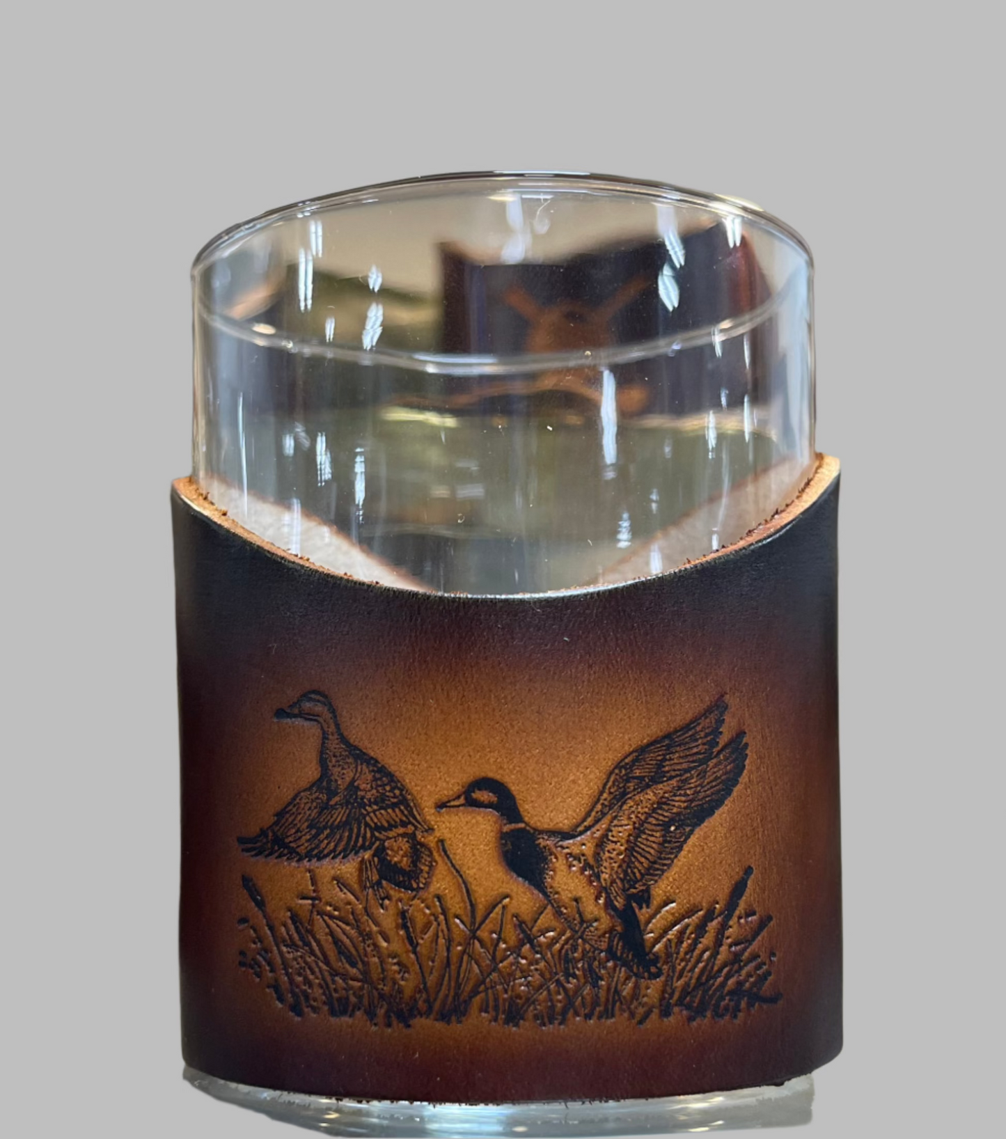 Leather Rocks Glass