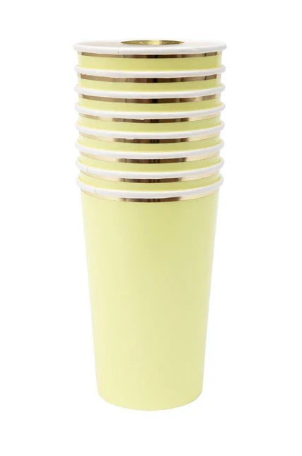 Pale Yellow Highball Cups