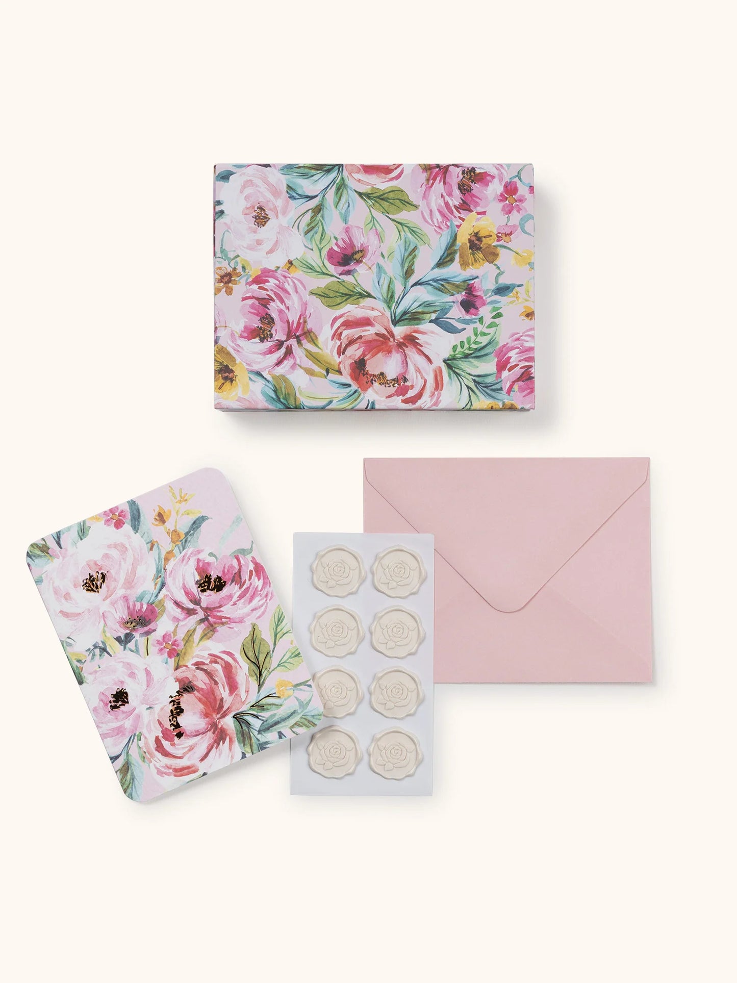 Bella Flora Note Card Set with Wax Seals