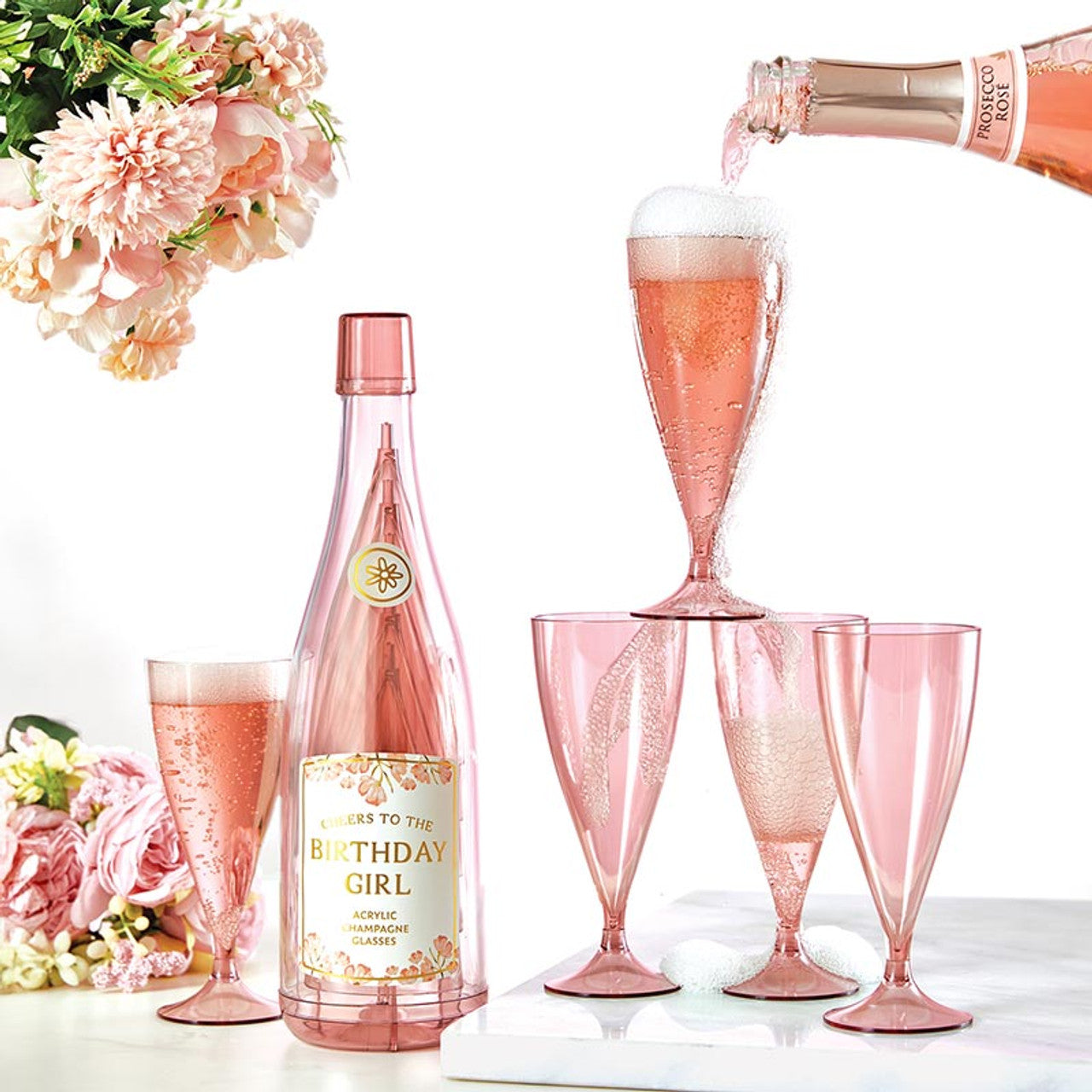 Acrylic Champagne Glasses | Birthday Girl