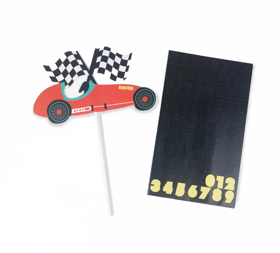 Vintage Race Car Cake Topper