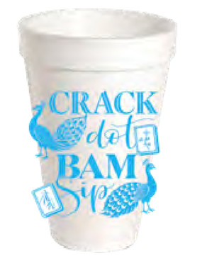 Styrofoam Cups | Blue Crack Dot Bam