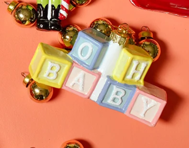 Oh Baby Blocks Shaped Ornament