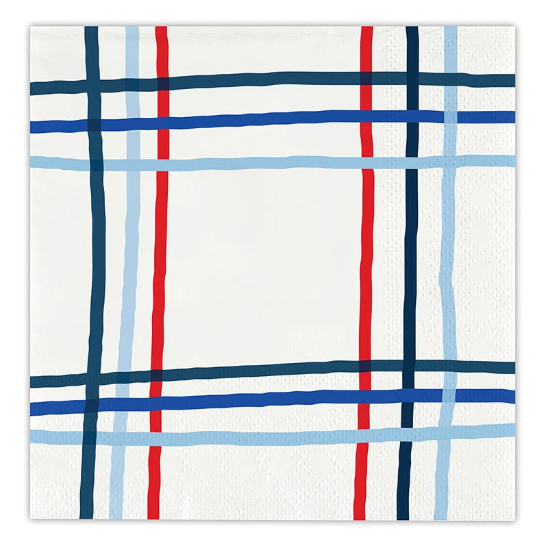 Beverage Napkins | 4th of July Plaid