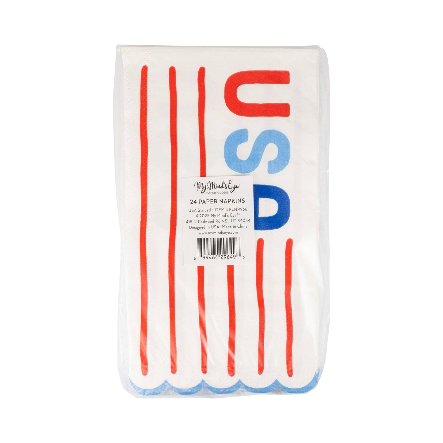 USA Striped Scallop Guest Napkin