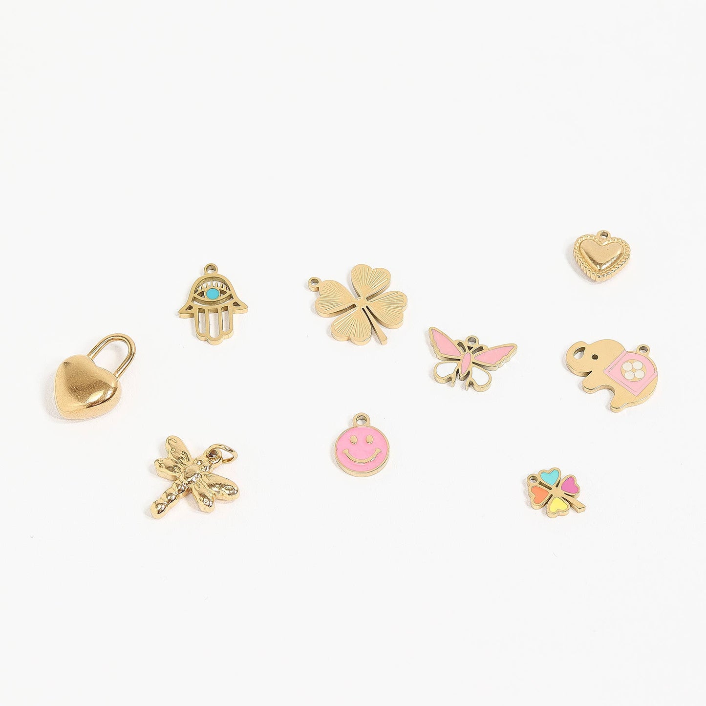 Sunburst Four Leaf Clover Charm