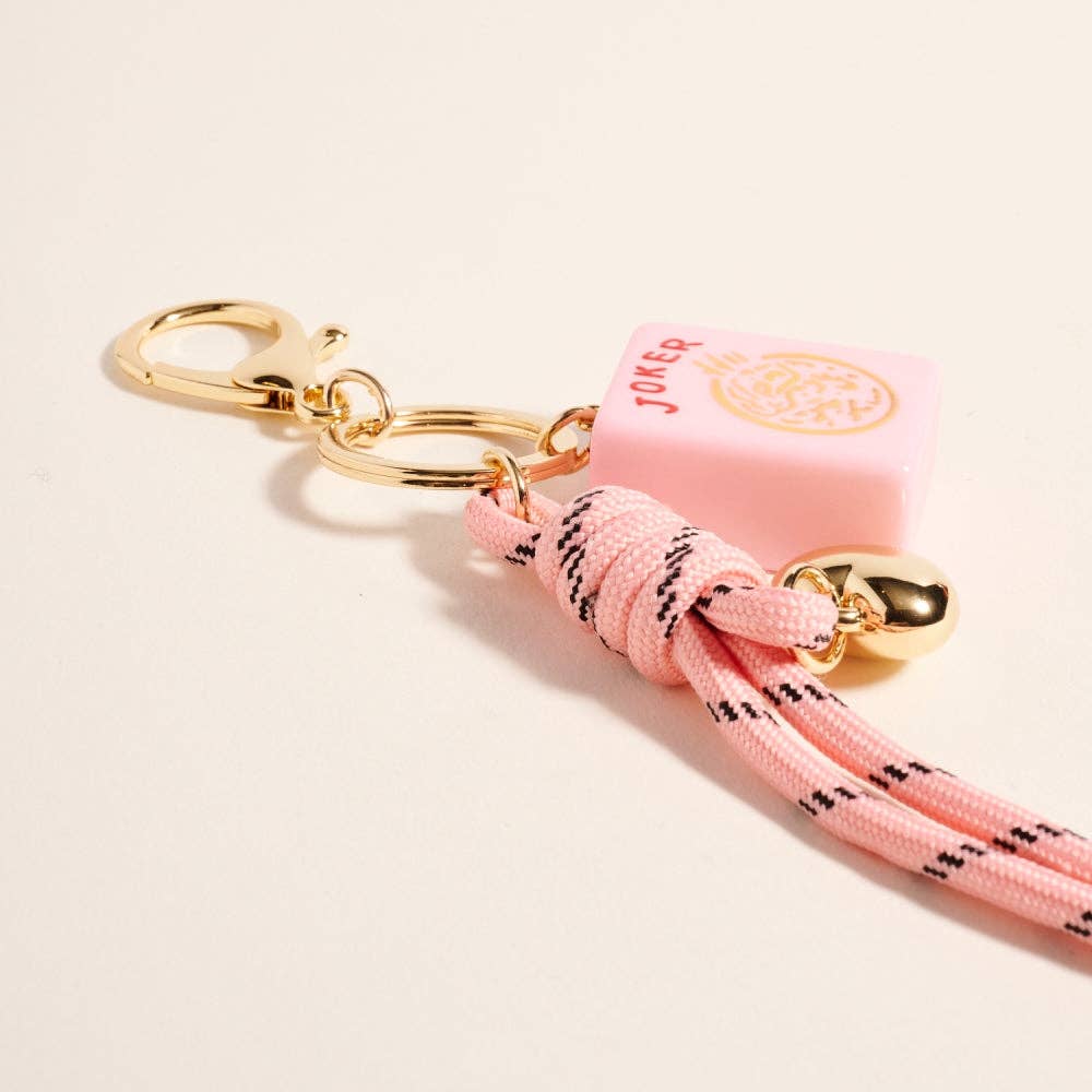 Mahjong Tile Puffy Heart Cord Bag Charm