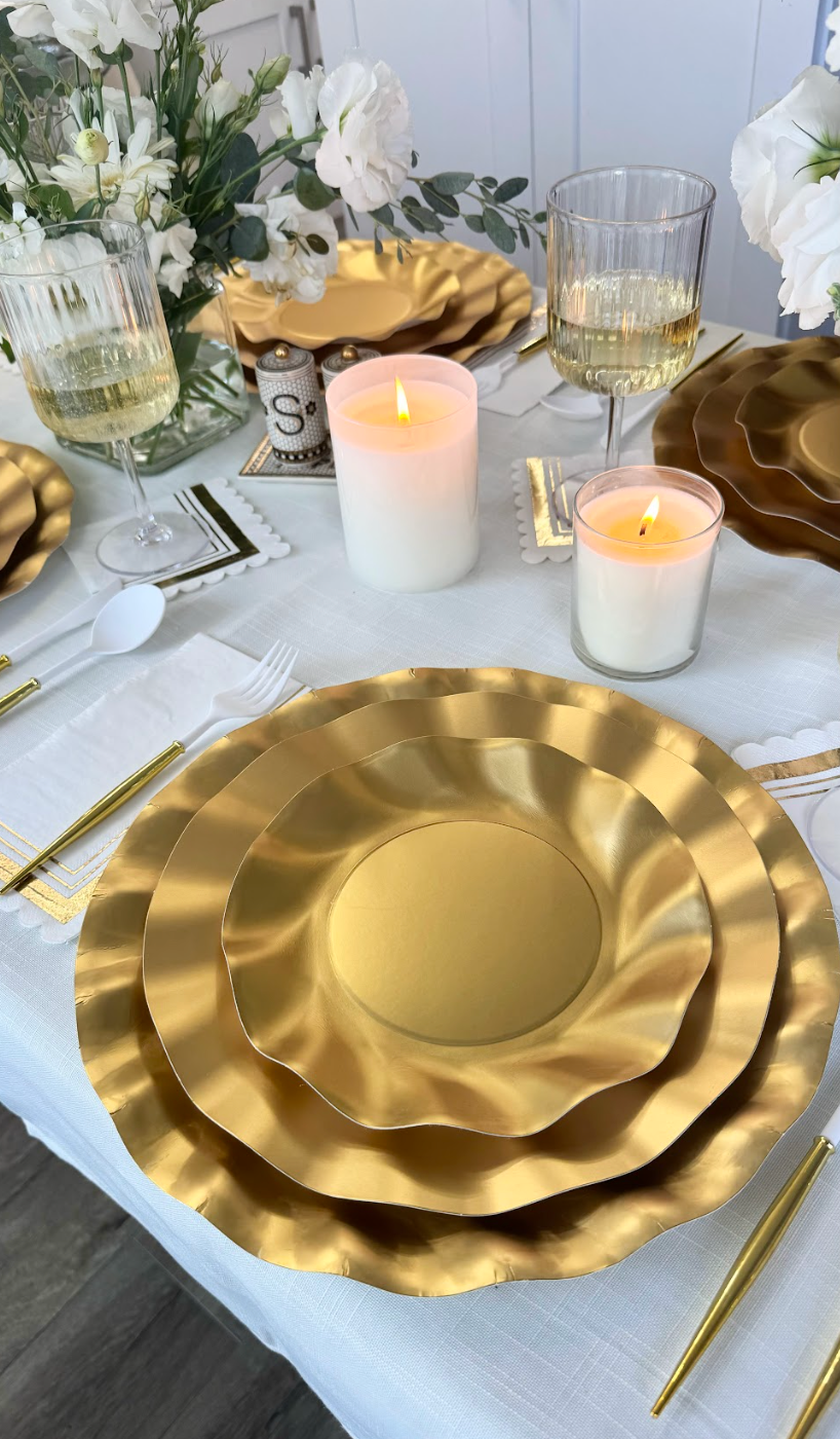Satin Gold Wavy Bowls