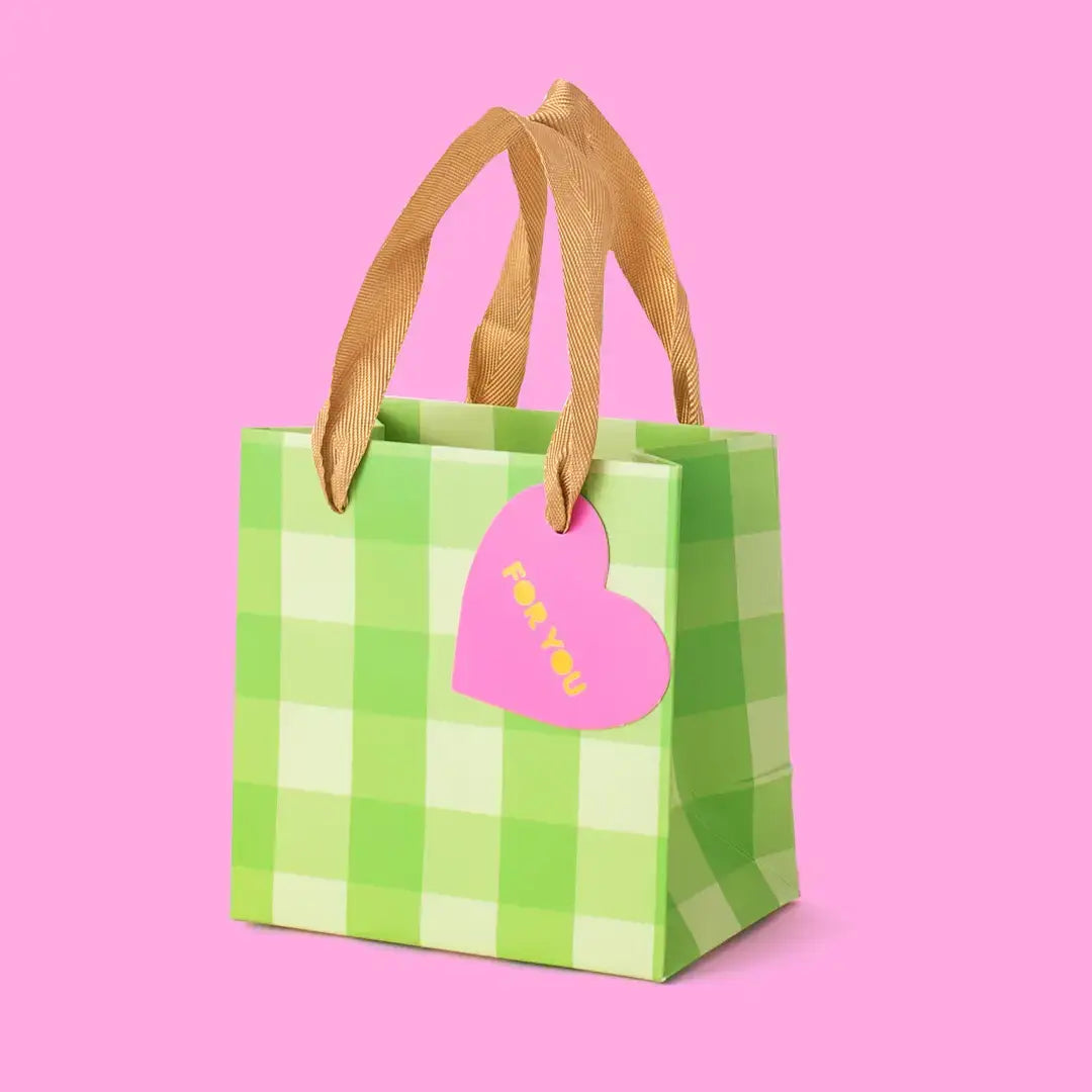 Green Gingham Gift Bag | Medium