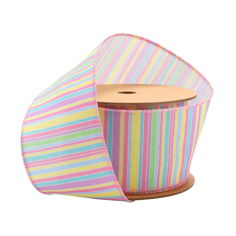 Wired Ribbon | Pastel Horizontal Stripe